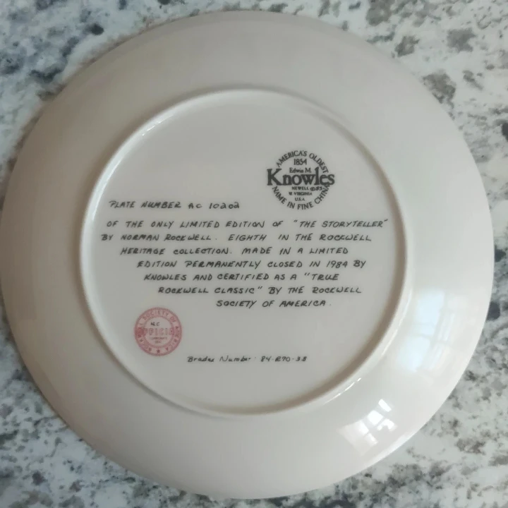 The Storyteller Collector Plate by Knowles - Norman Rockwell - photo 2