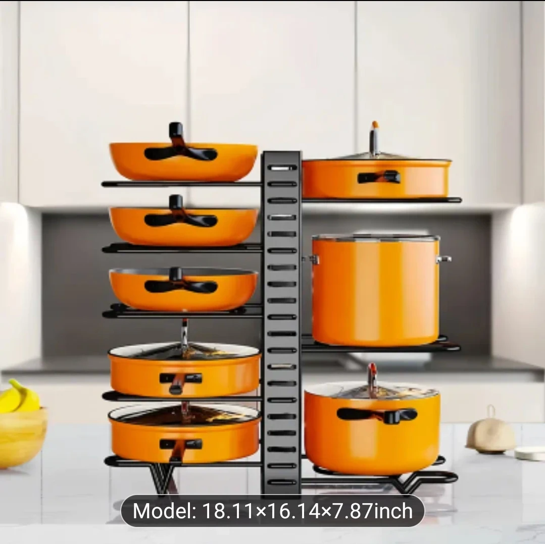 Adjustable Pot and Pan Organizer Rack