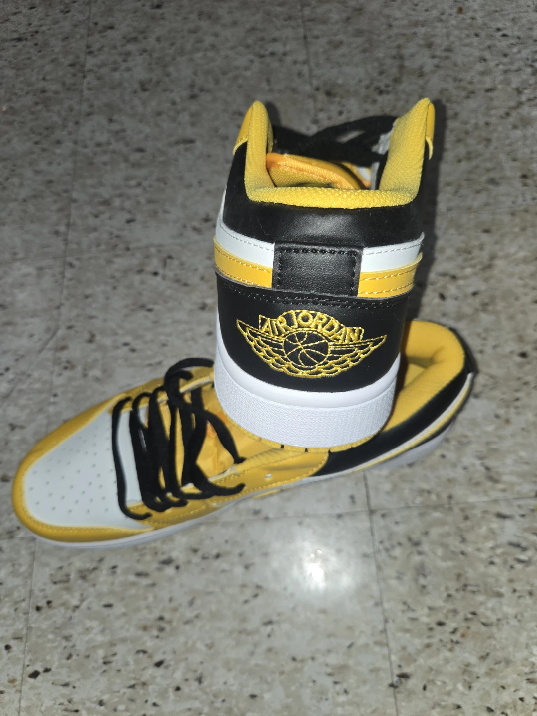 Air Jordan 1 Low Yellow White Black Sneakers - photo 3