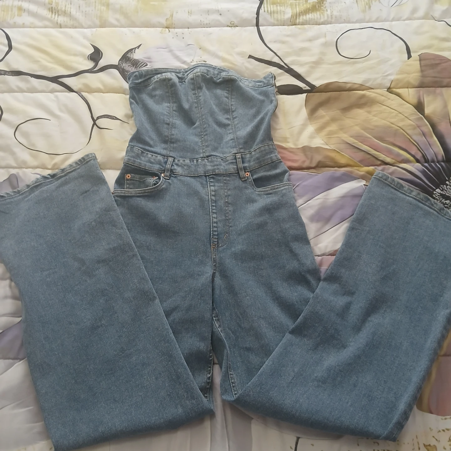 Bluenotes Denim Strapless Jumpsuit