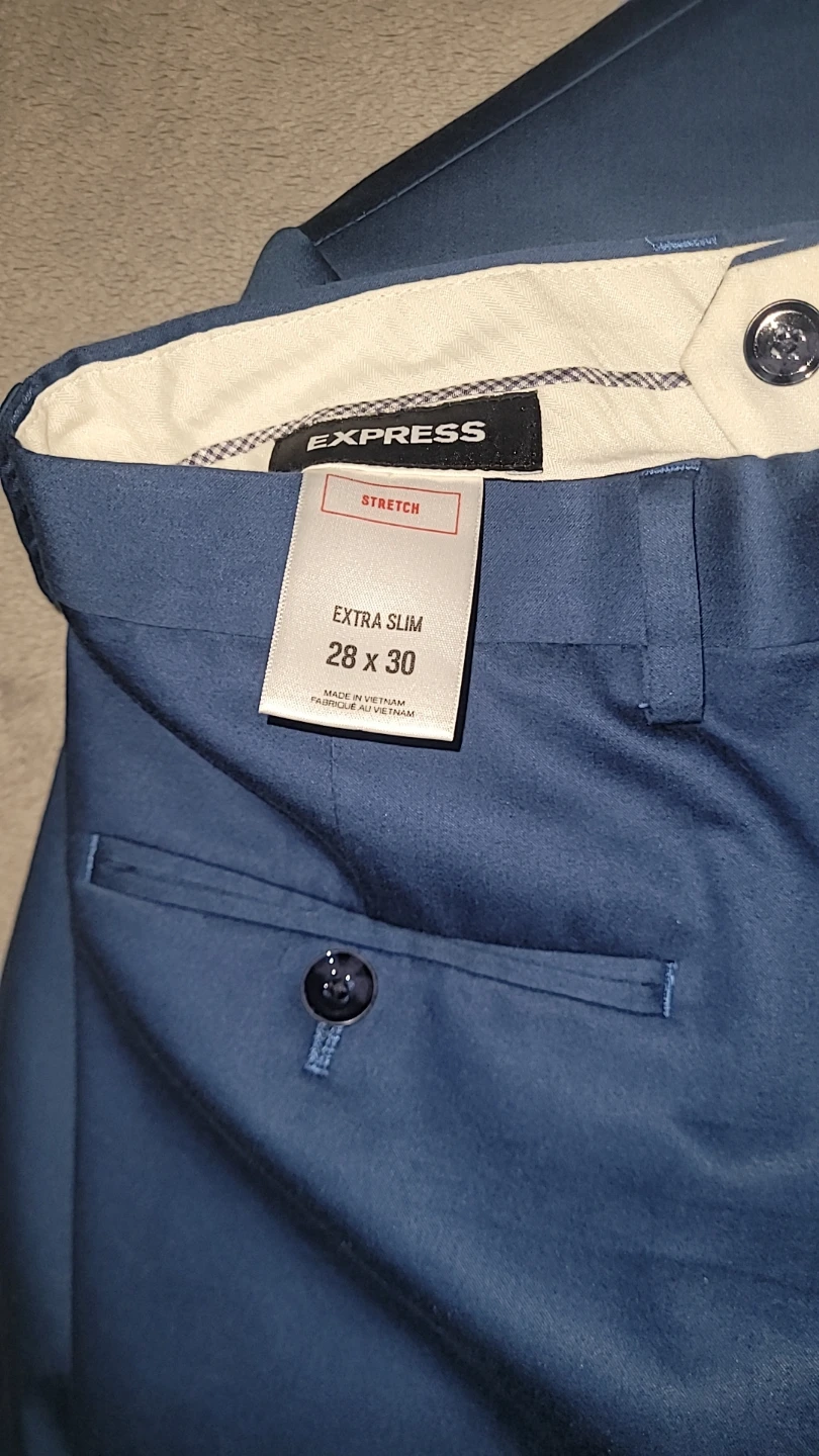 Express Extra Slim Blue Suit Jacket and Pants Set - photo 5