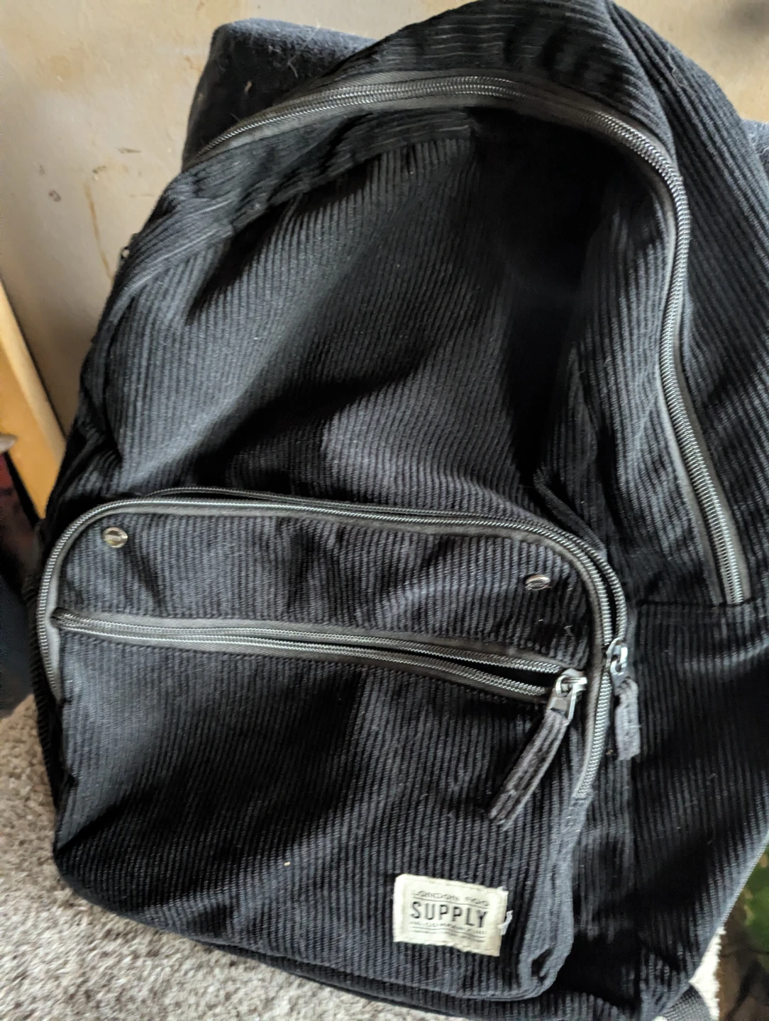 London Fog Supply Black Corduroy Backpack - photo 4