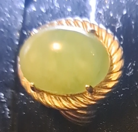 Oval Green Stone Ring