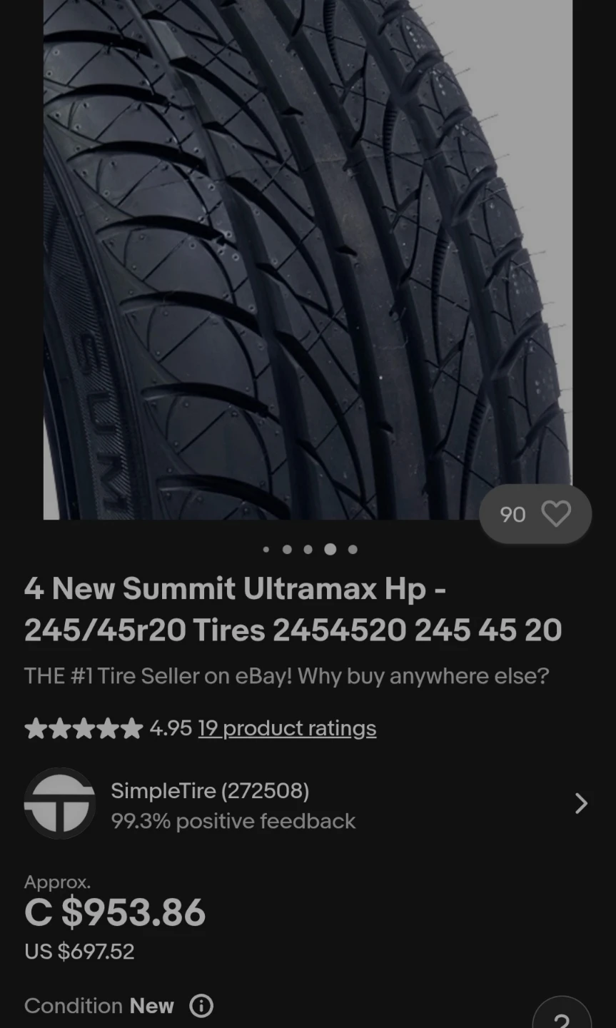 245/45ZR20 103W XL Tires - photo 3