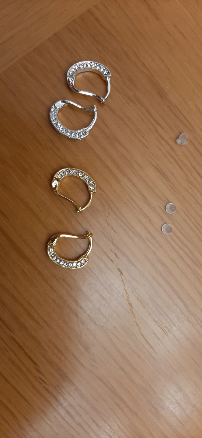 Small Hoop earrings with crystals - photo 4