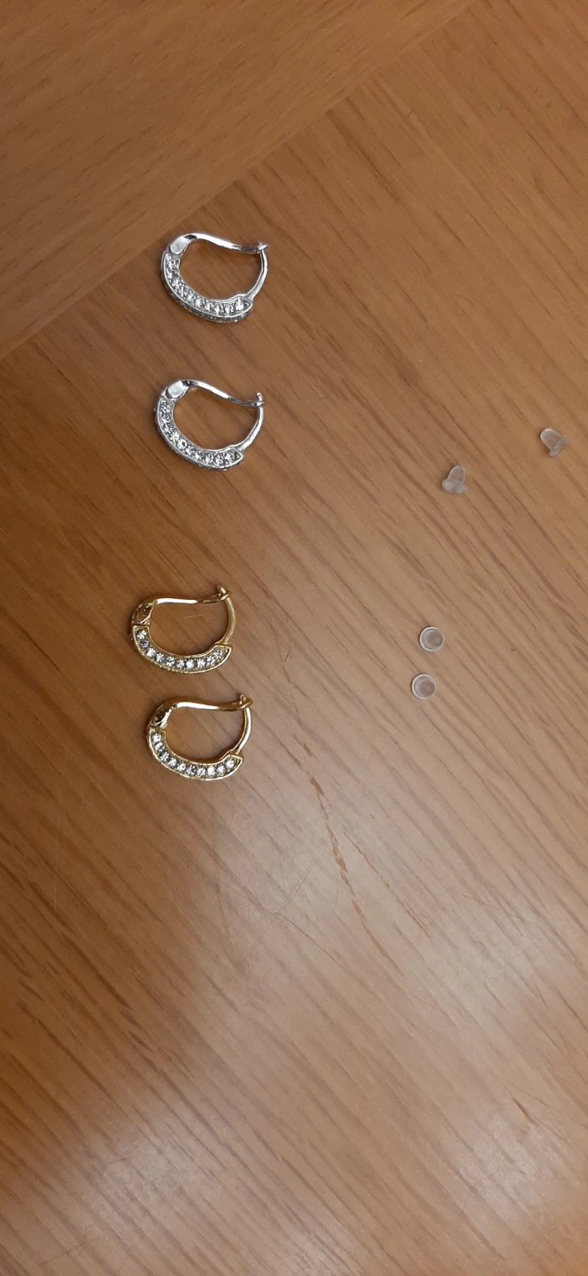 Small Hoop earrings with crystals - photo 5