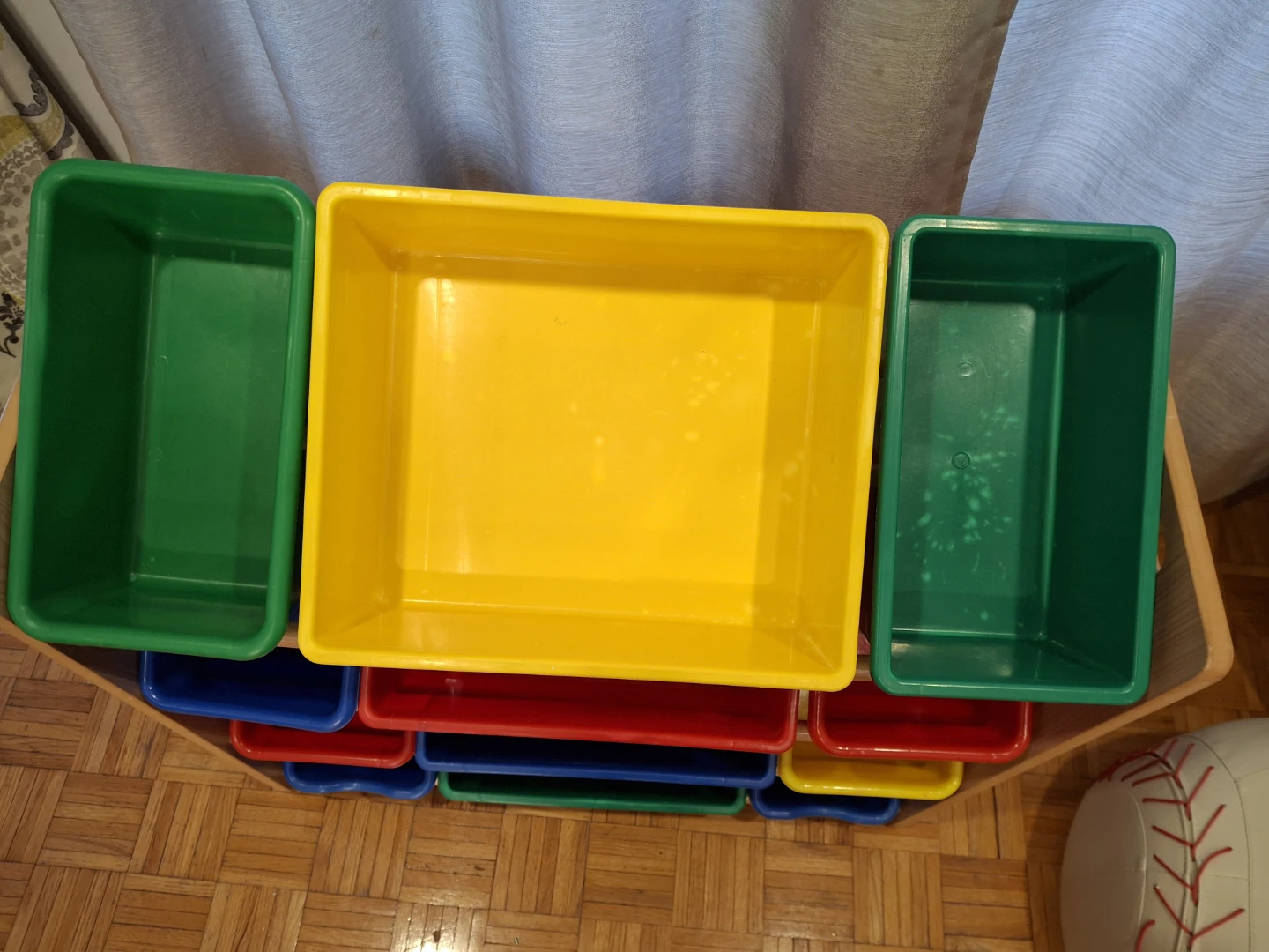 Wooden Toy Organizer with Colorful Bins - photo 2