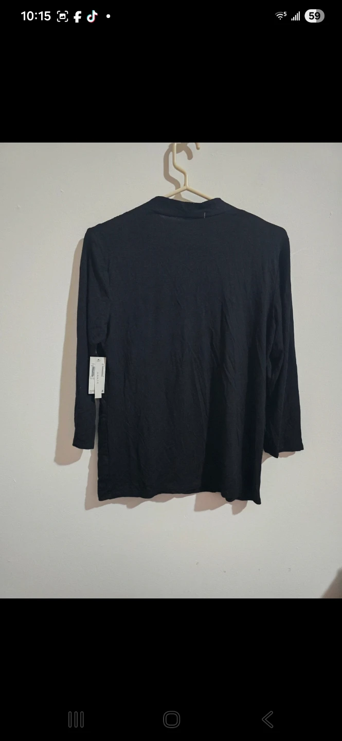 Grace Black Rayon/Spandex Long Sleeve Top - Size L - photo 4
