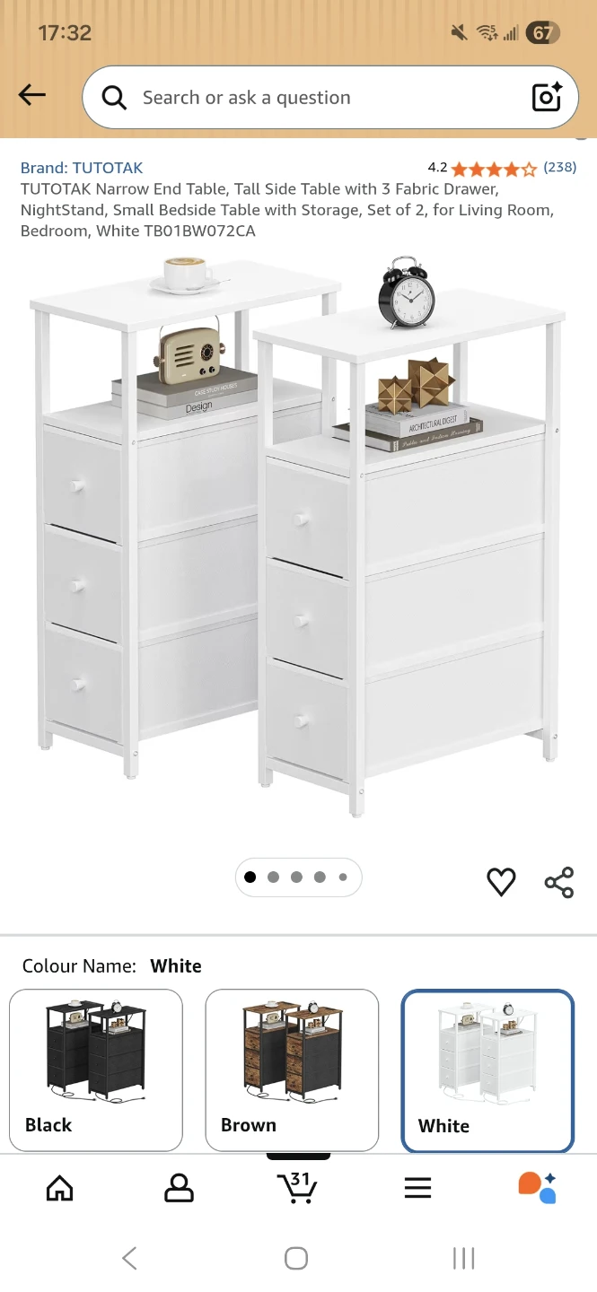 White Narrow side table - DISASSEMBLED - photo 3