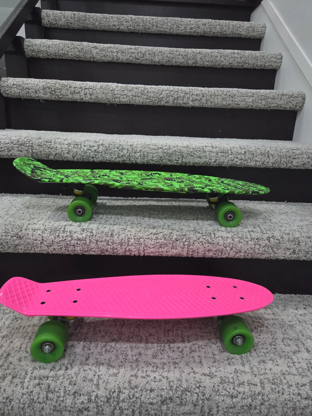 Pink and Green Penny Boards
