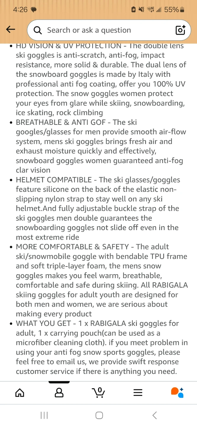 RABIGALA Ski Goggles - White - photo 4