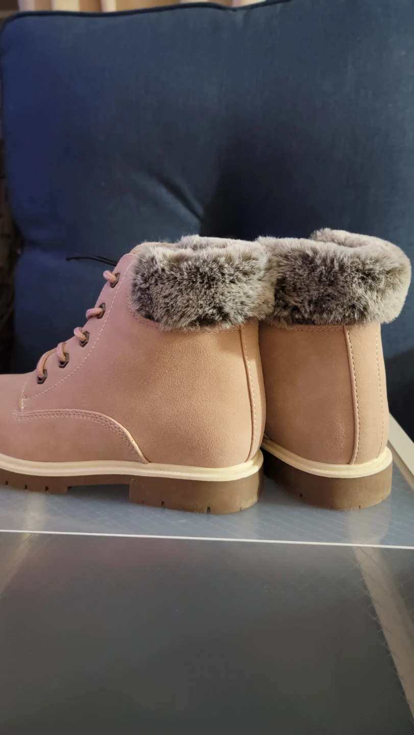 Thereabouts Pink Faux Fur Lined Ankle Boots - Girl Size 1 - photo 3