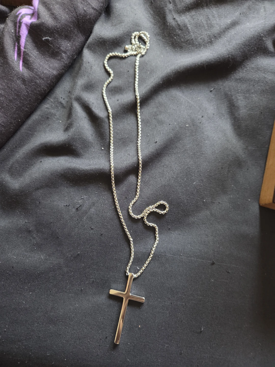 Silver Tone Cross Necklace