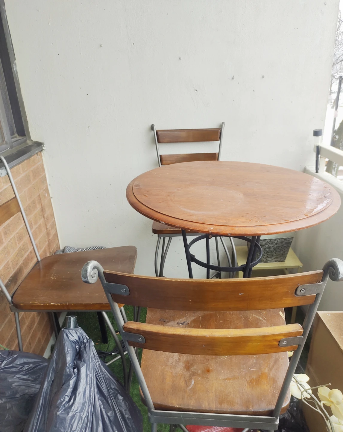 Wooden Bistro Table and Chairs Set