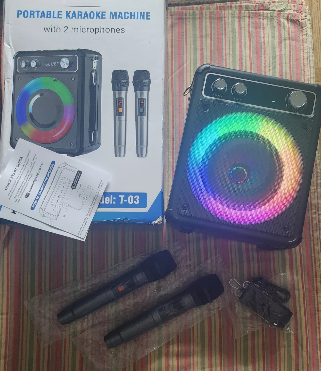 Portable Karaoke Machine with 2 Microphones