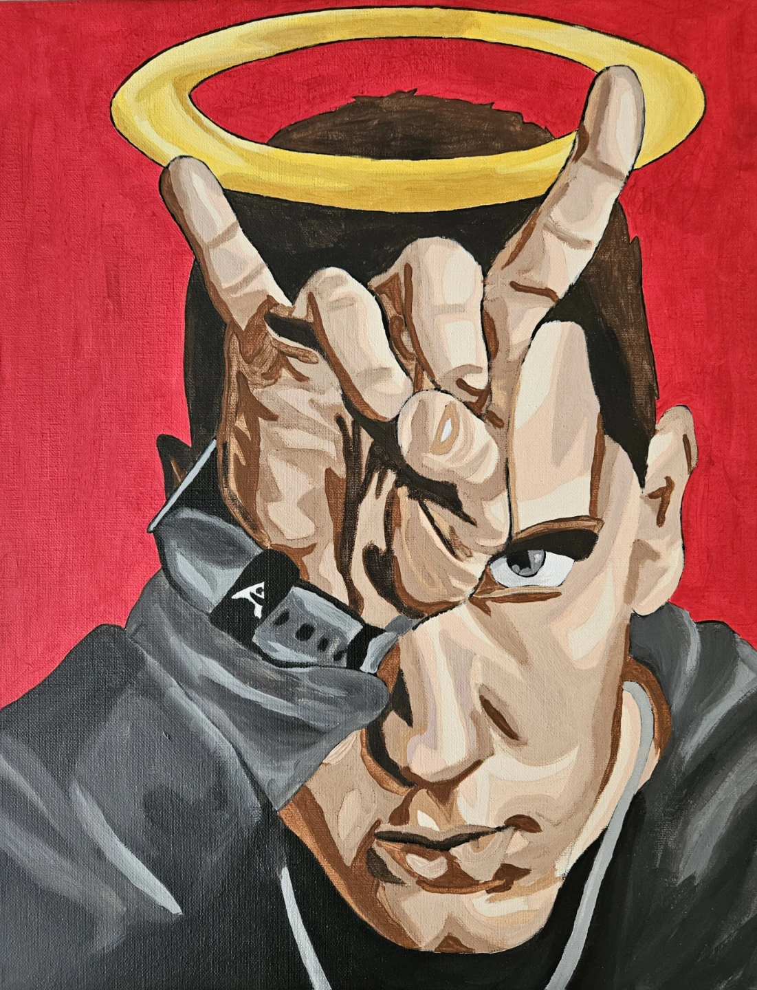 Hand-Painted Portrait Canvas Art of Eminem