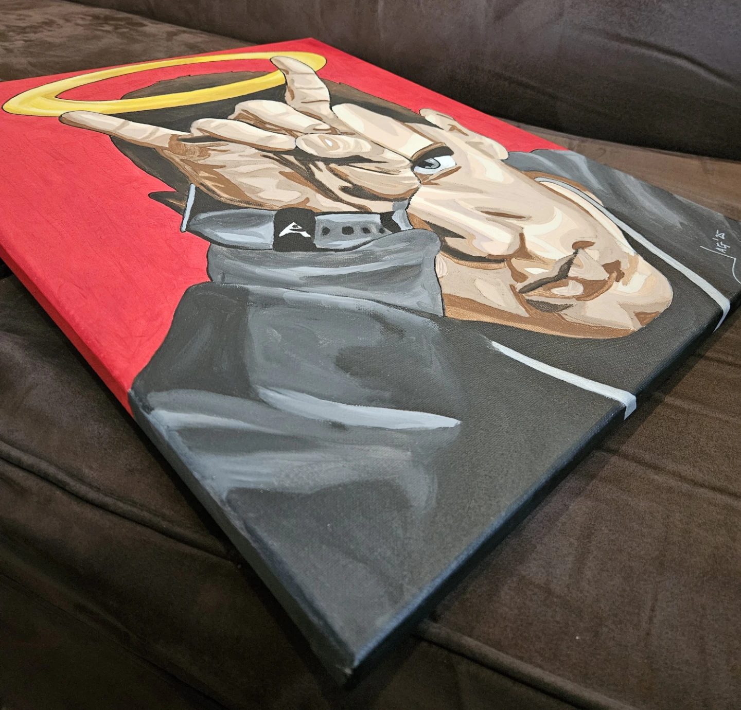 Hand-Painted Portrait Canvas Art of Eminem - photo 2