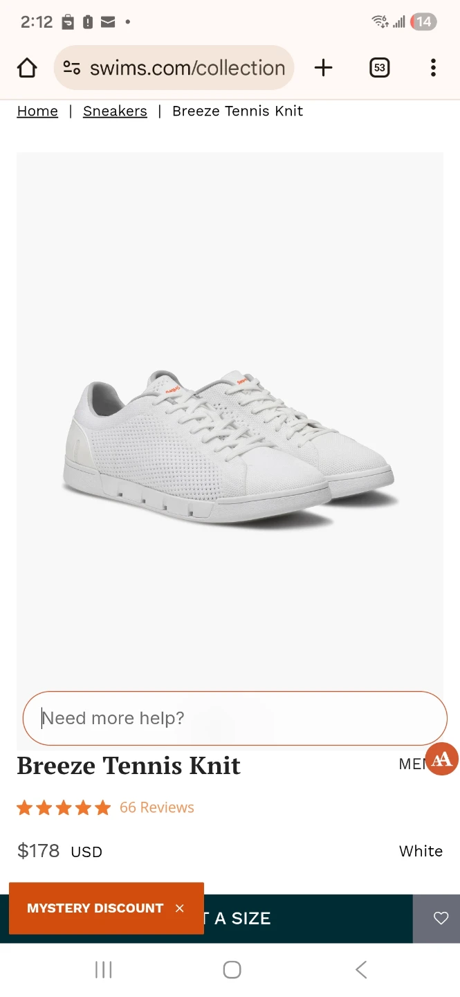 SWIMS White Breeze Tennis Knit Sneakers🏆