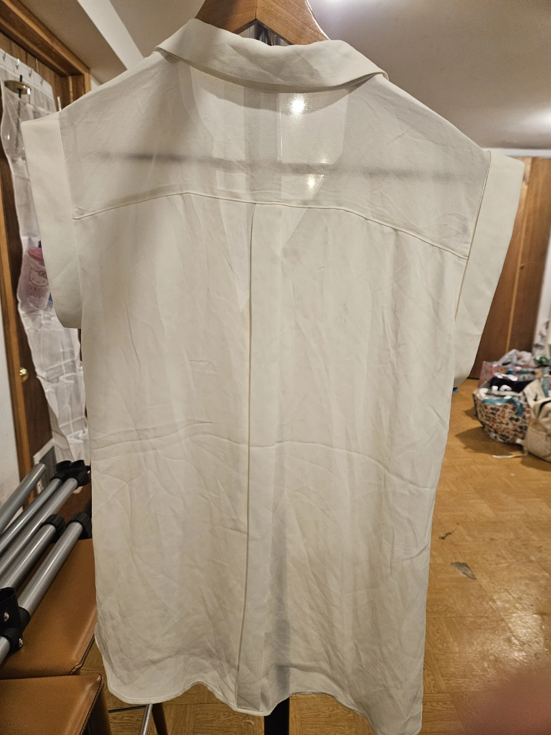 The Limited Ashton White Cap Sleeve Button Up Shirt Size S - photo 2