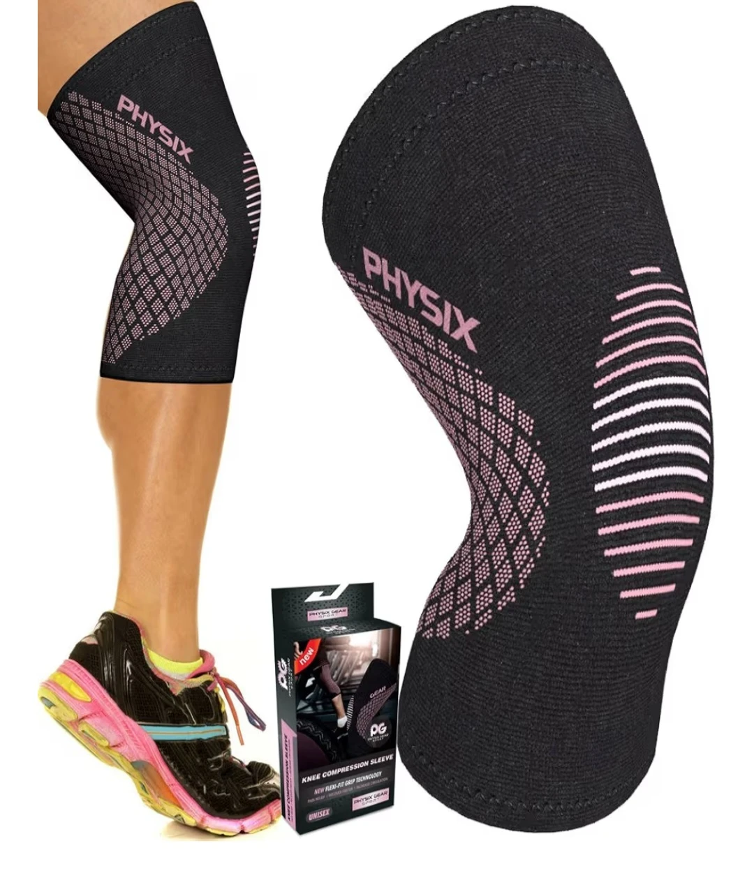 Medium-Physix Gear Knee Braces for Women & Men - Best Compress