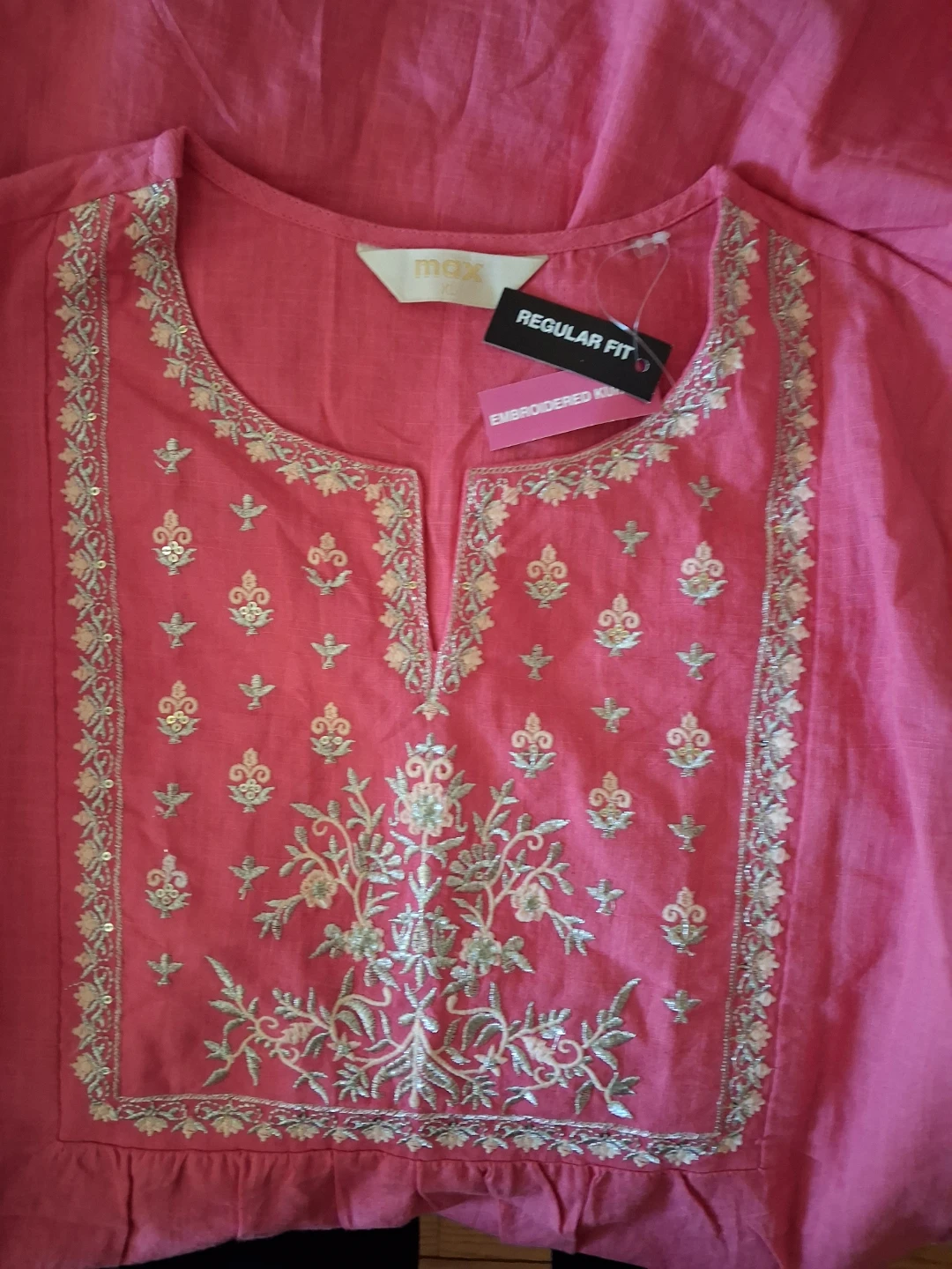 Pink Embroidered Kurti
