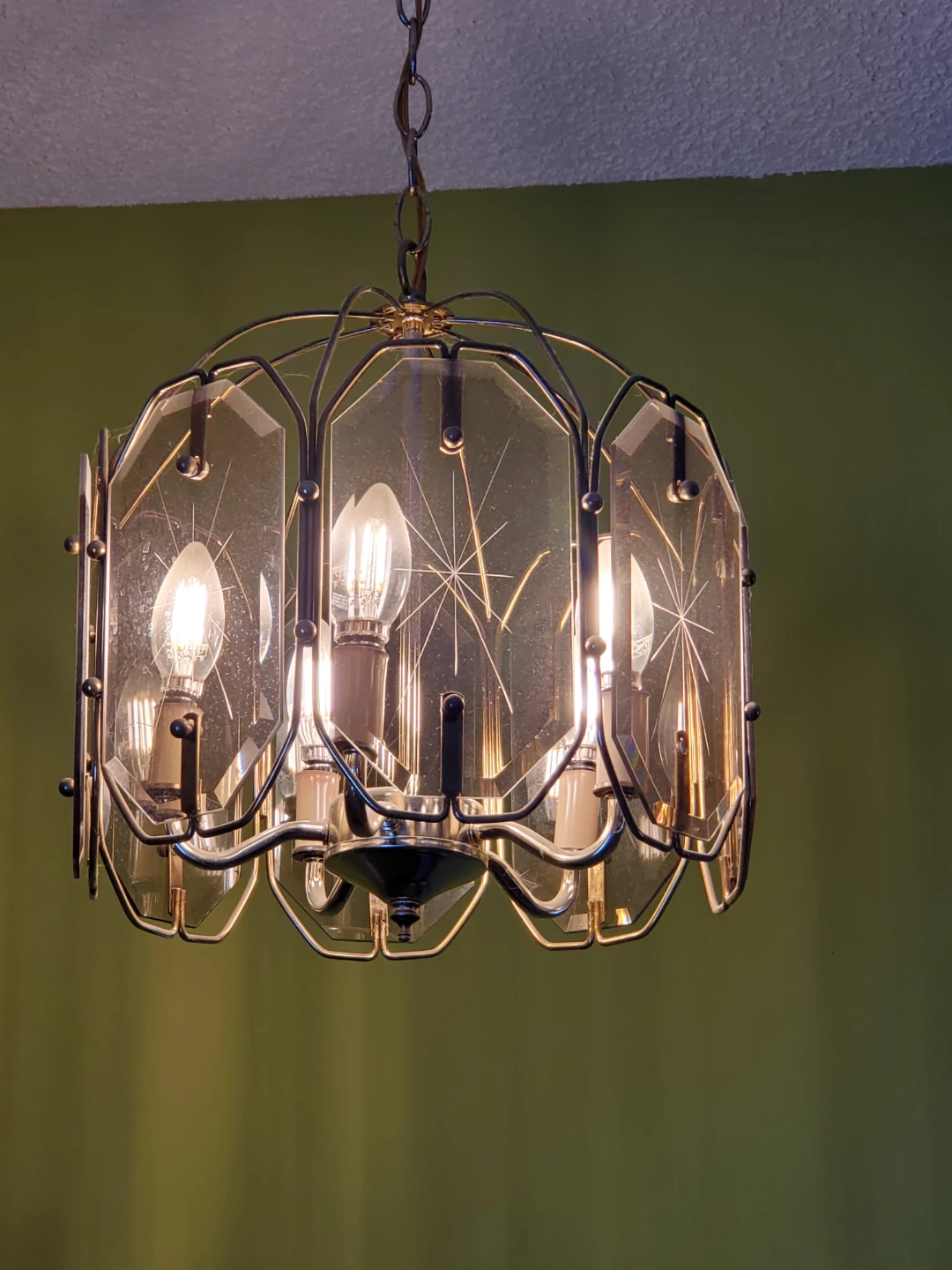Vintage Chandelier with Glass Panes - photo 2
