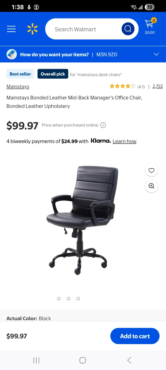 Mainstays Mid-Back Manager's Office Chair