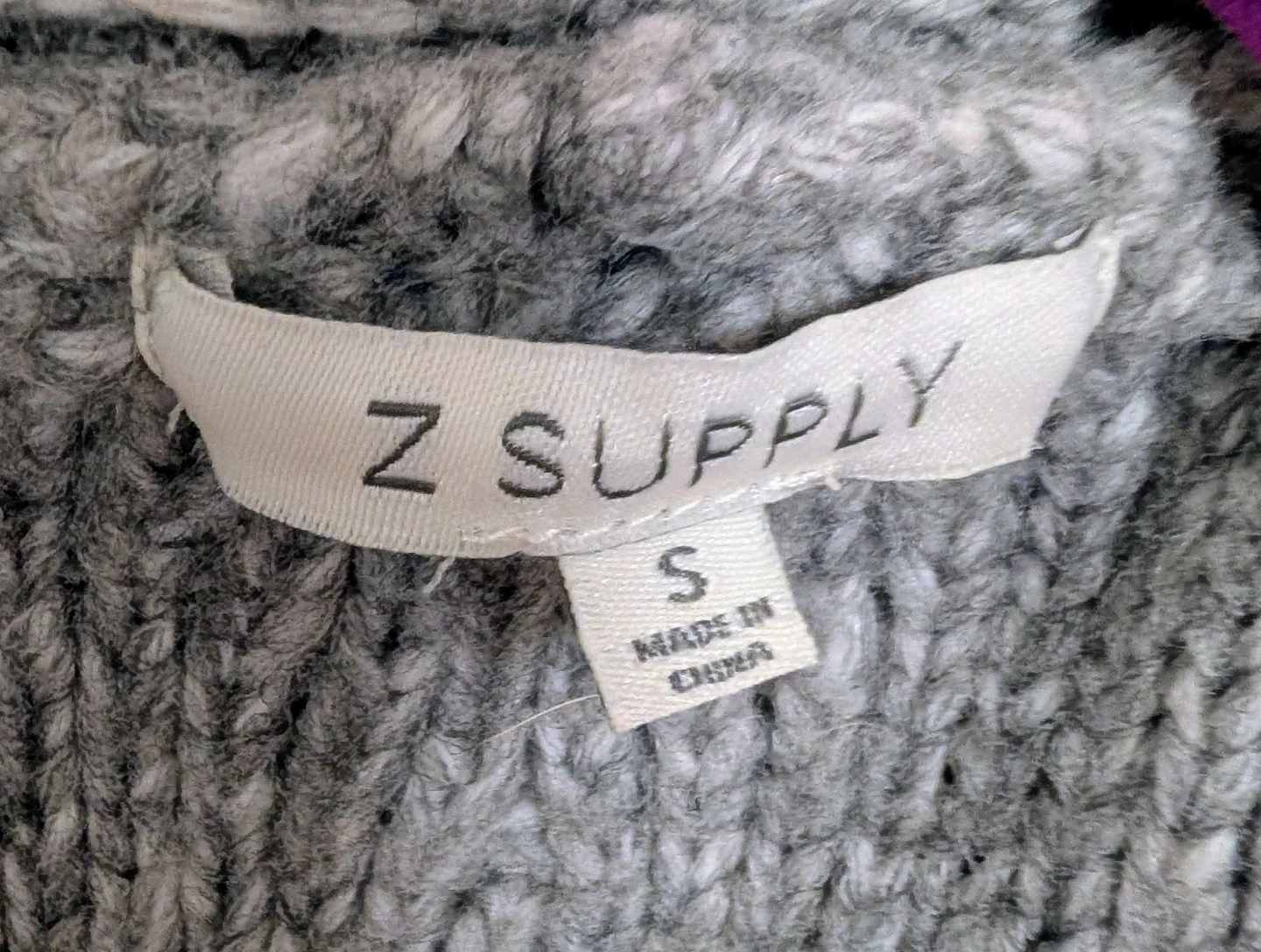 Grey Cable Knit Cardigan Sweater - Women's Size Small - photo 2