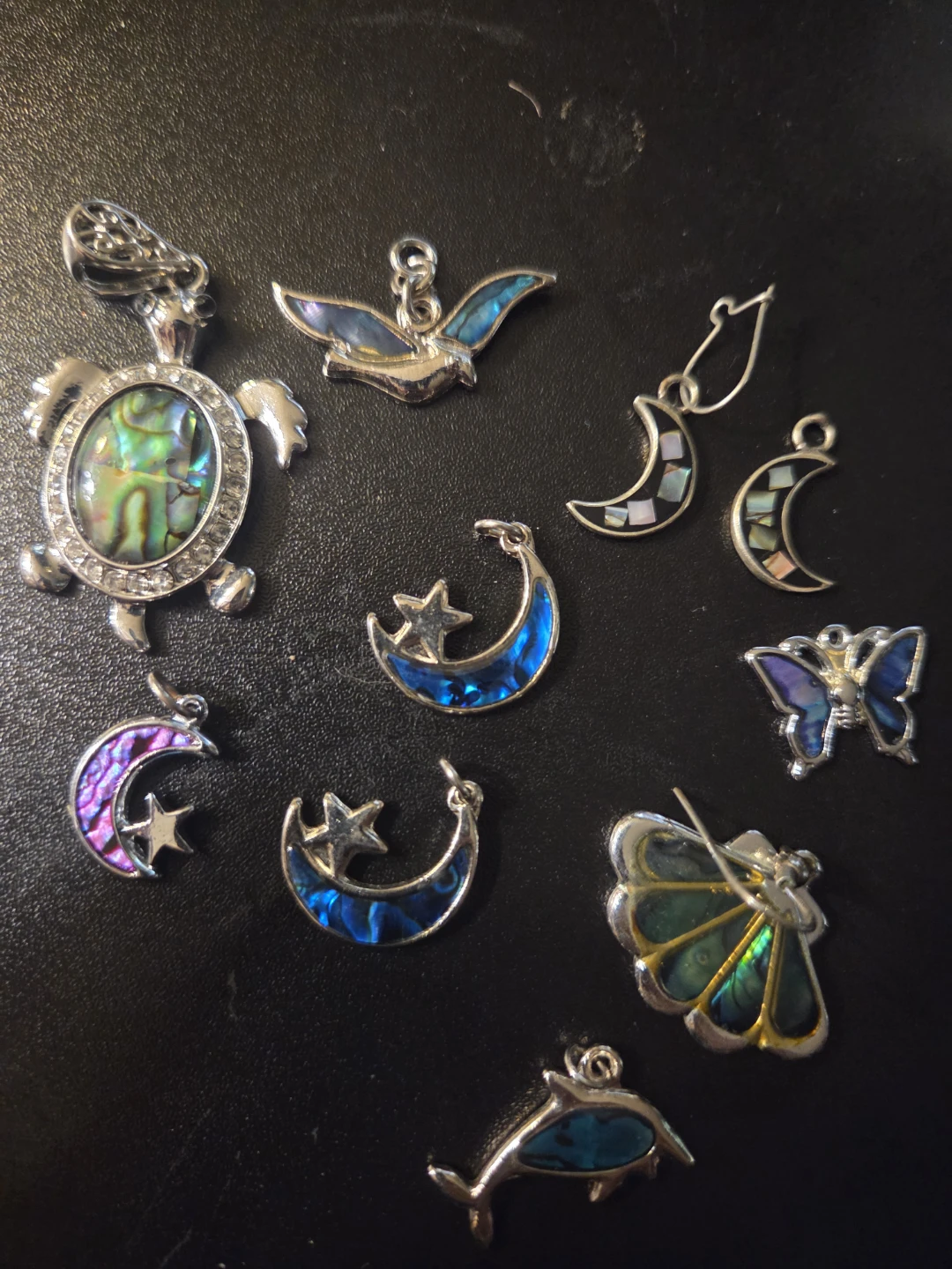 Assorted Charm Pendants with Abalone Inlay