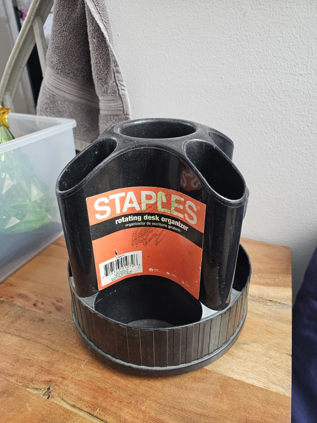 Staples Rotating Desk Organizer Black