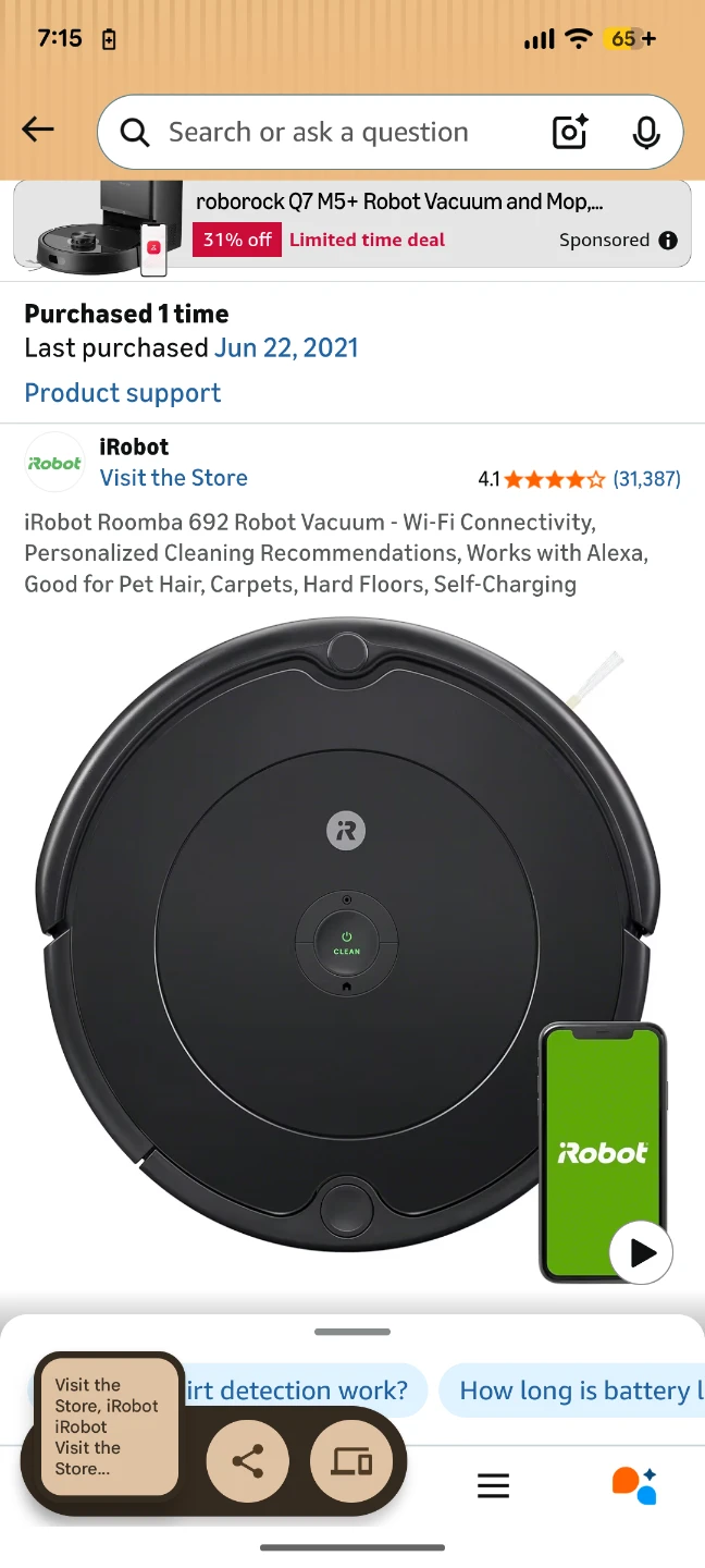 iRobot Roomba 692 Robot Vacuum