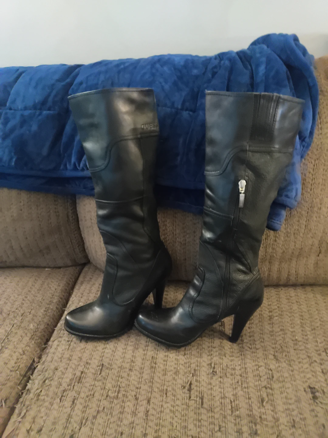 Guess Women's Black Leather Knee-High Boots - photo 2