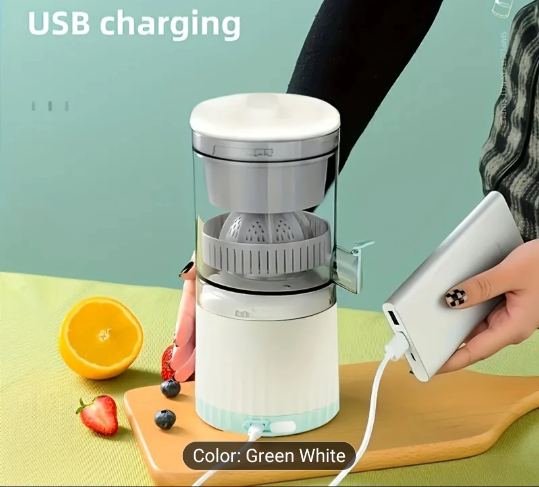 Portable USB Rechargeable Juicer - Green White - photo 3
