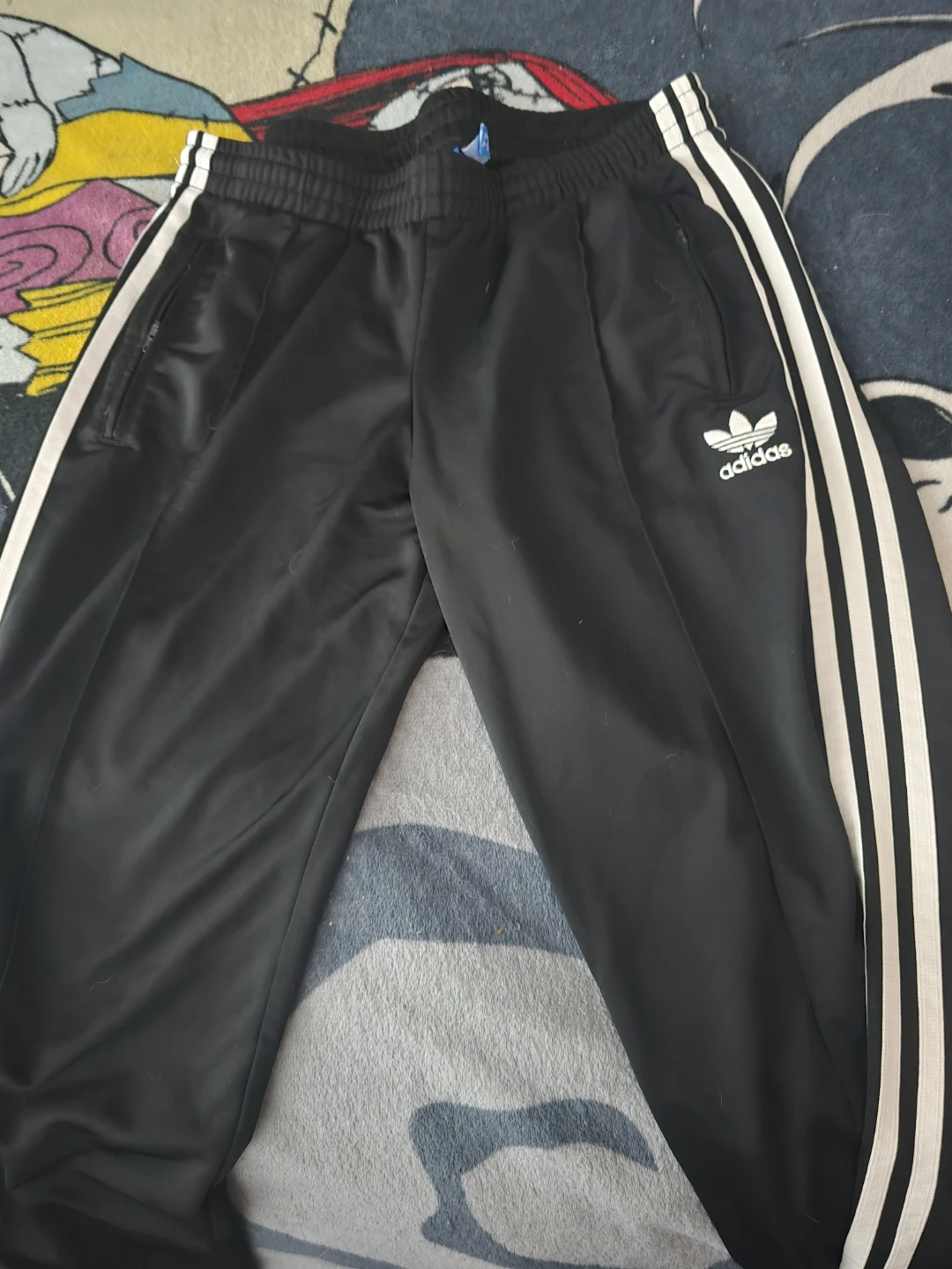 Adidas Track Pants - Black with White Stripes