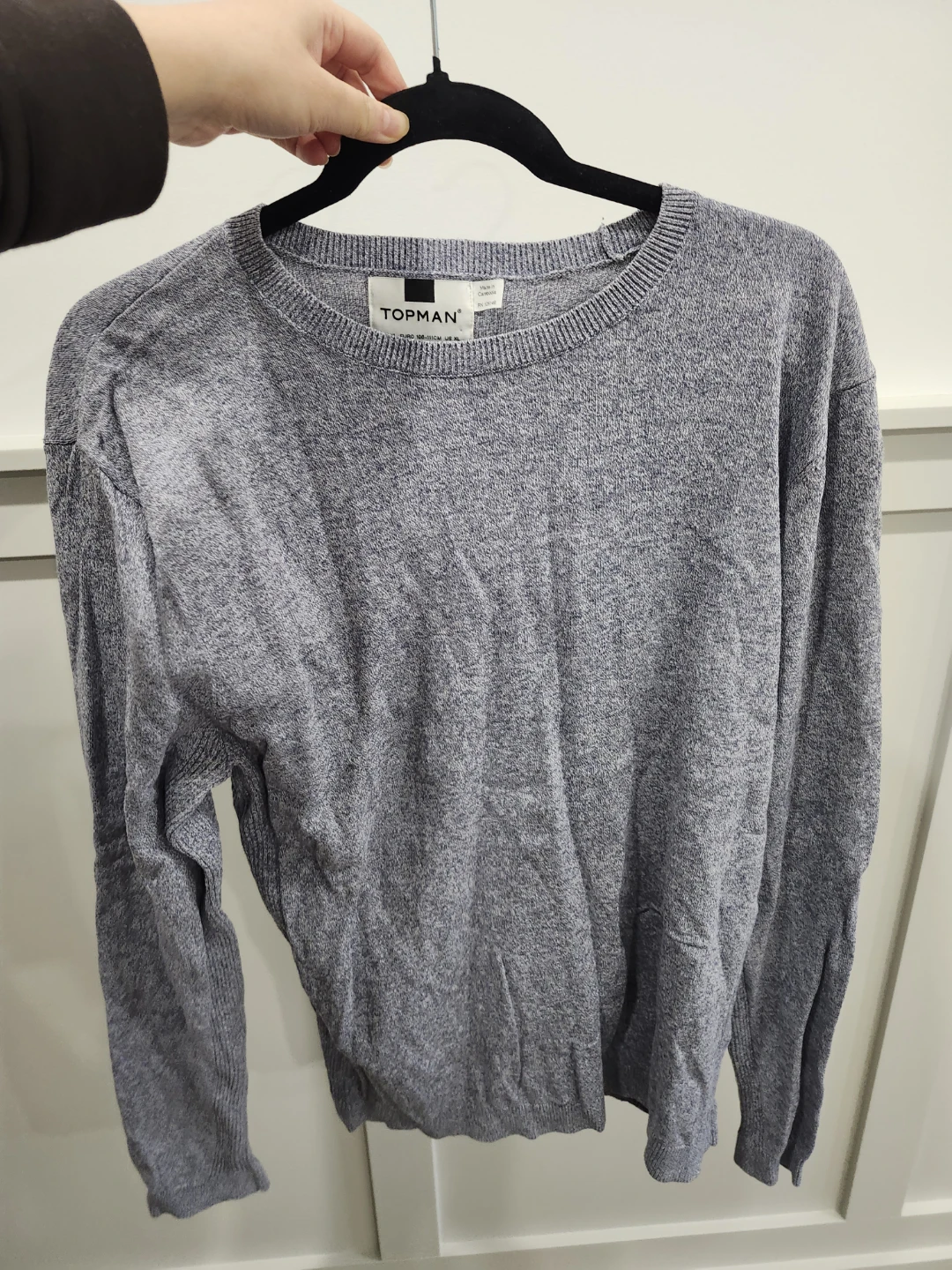 Topman Grey Crew Neck Sweater - XL