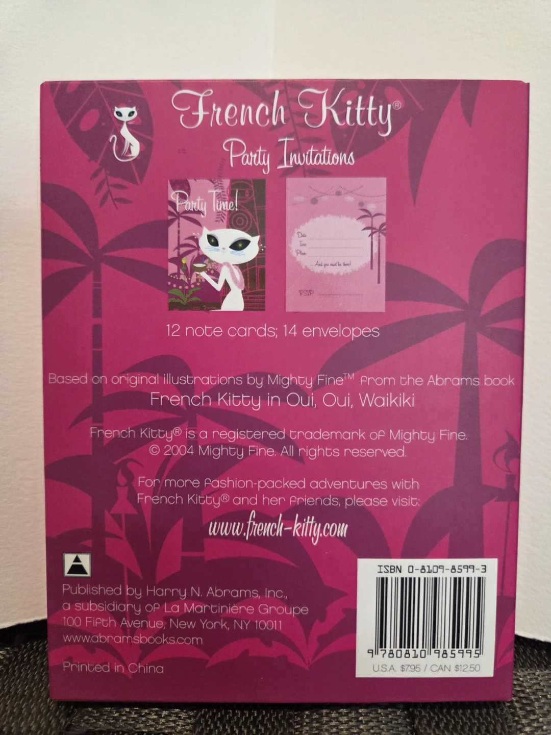 French Kitty Party Invitations - 12 note cards and 14 envelopes - photo 2