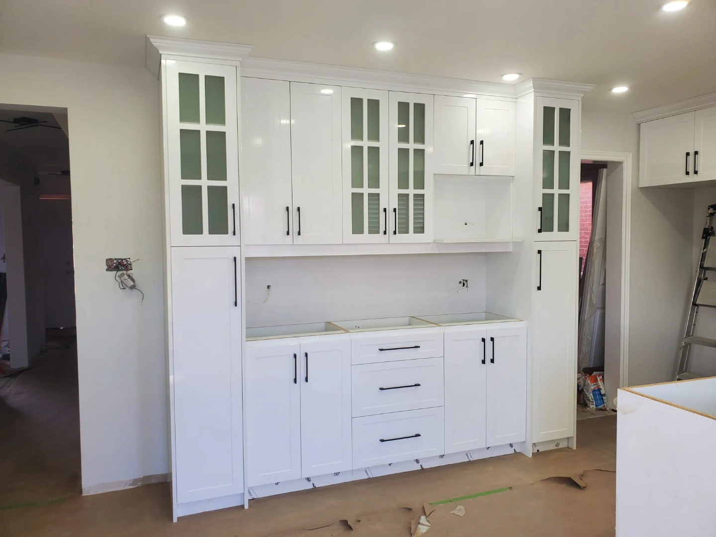 White Kitchen Cabinets and Closet Organizers