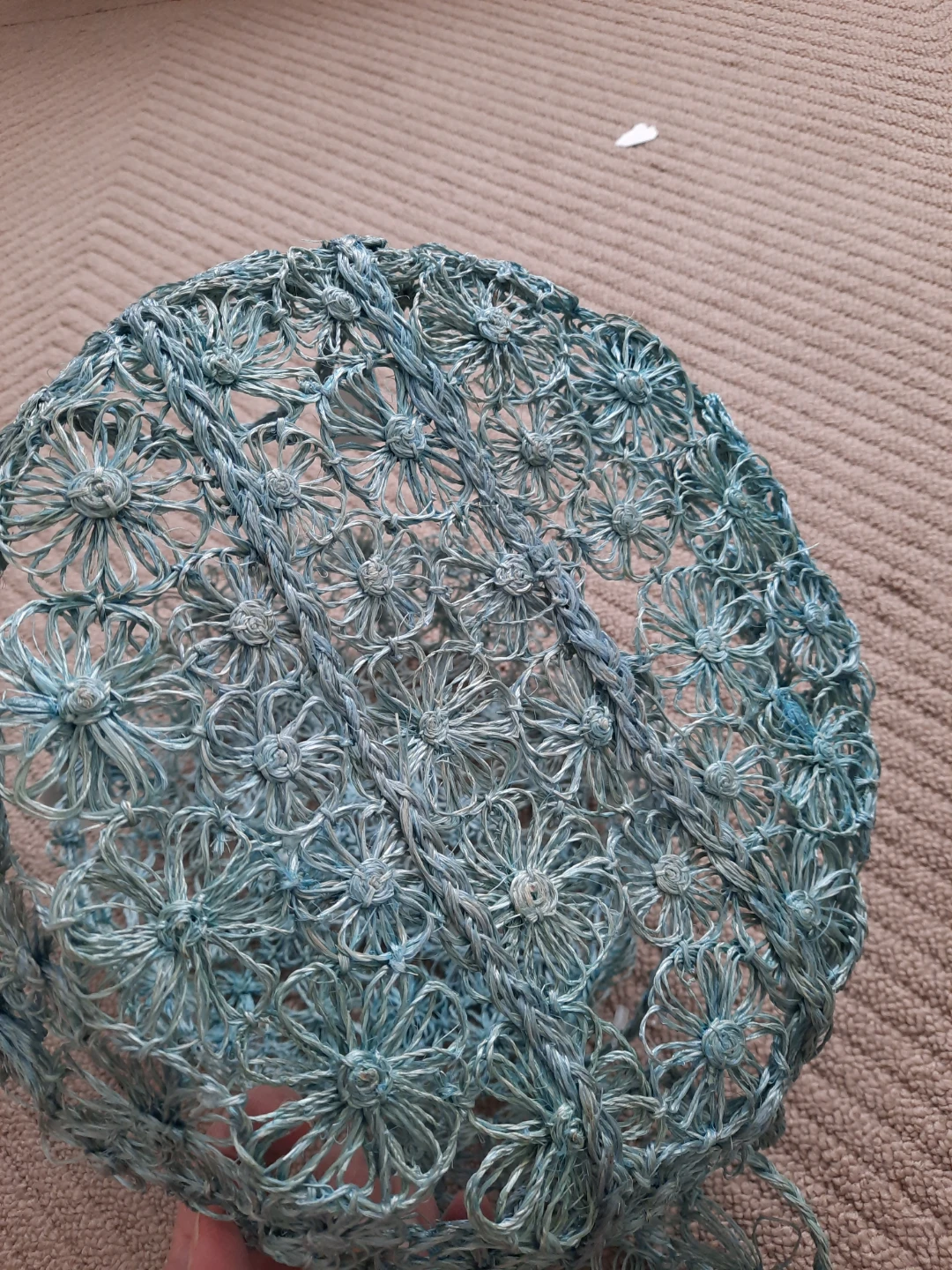 Set of 3 Blue Woven Flower Baskets - photo 3
