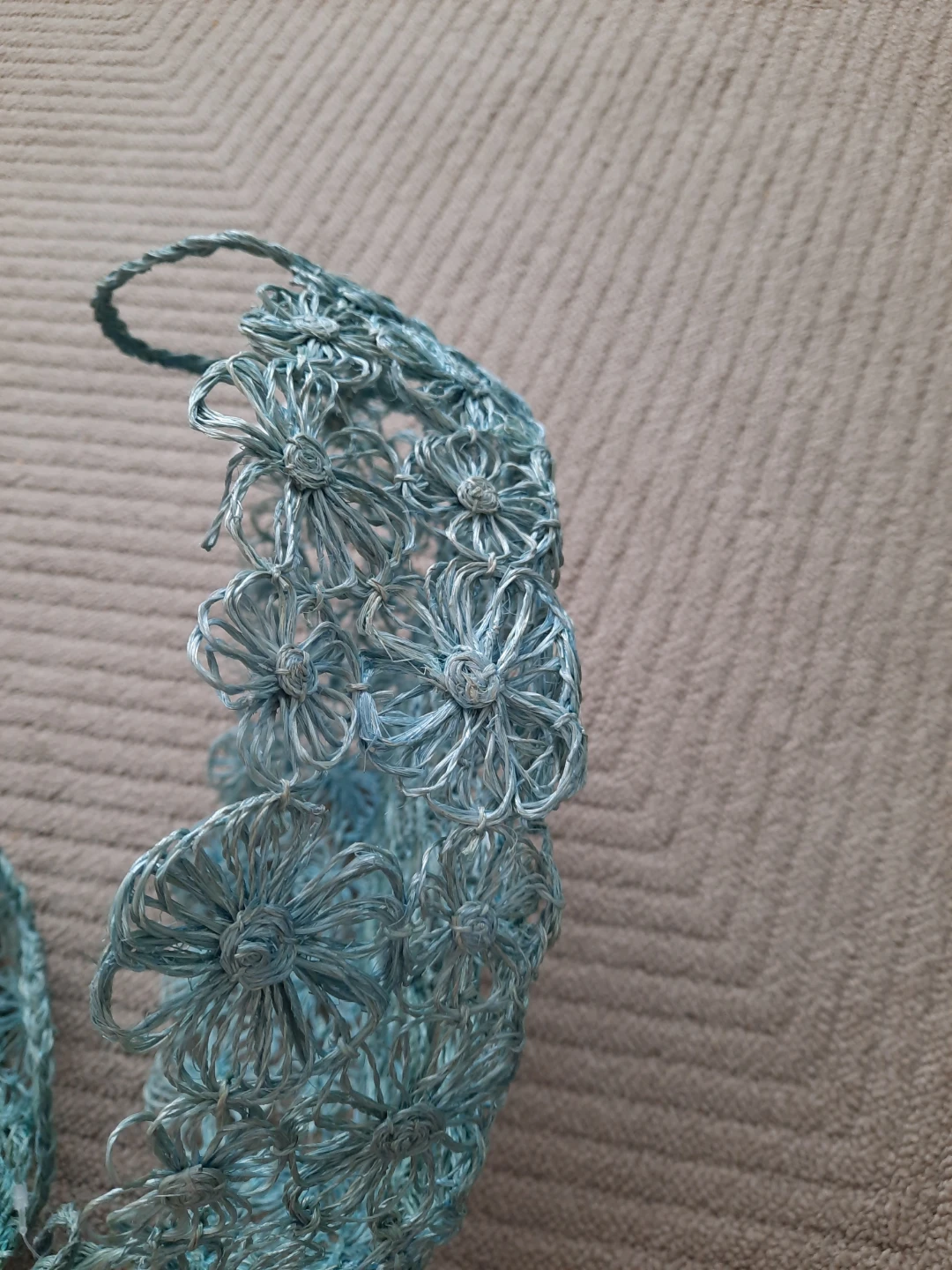 Set of 3 Blue Woven Flower Baskets - photo 4