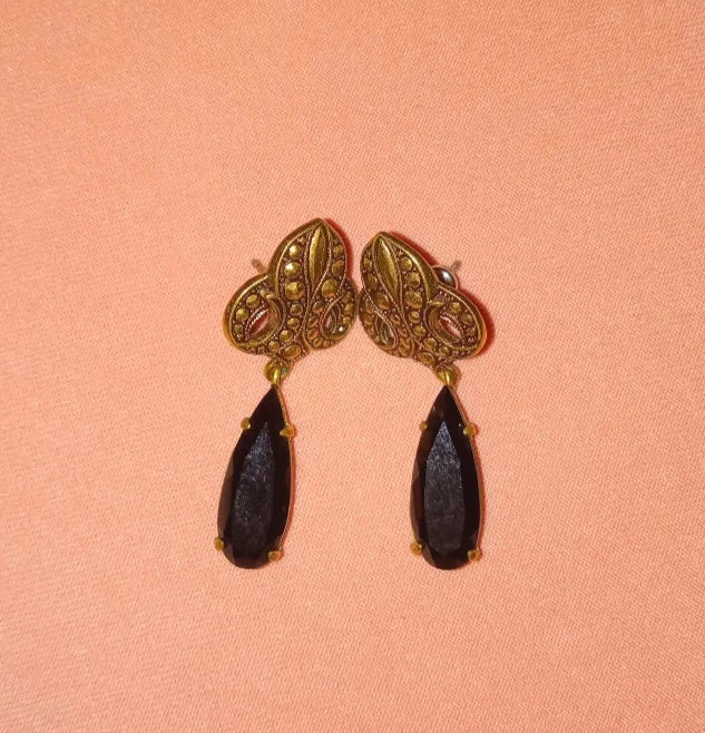 Onyx & Marquesite Earrings