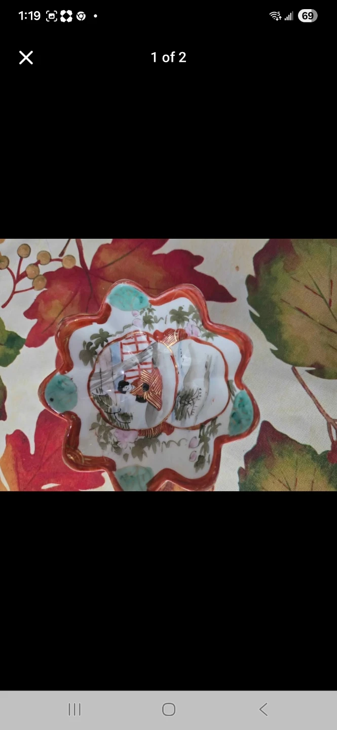 Decorative Ceramic Dish with Asian Motif