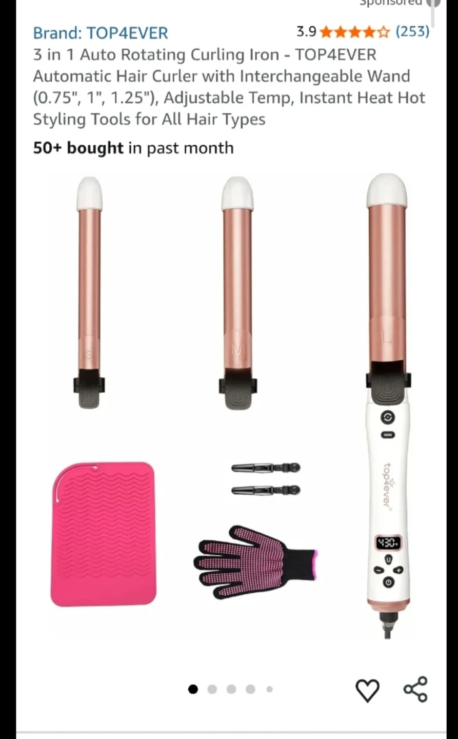 3 in 1 Auto Rotating Curling Iron"🏆"brand new