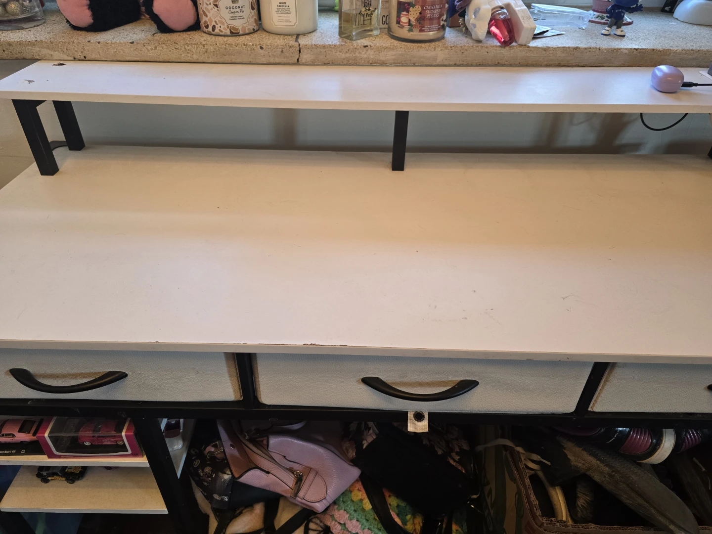 White Desk with Drawers