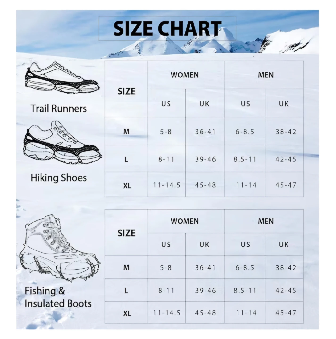Sfee Ice Snow Grips Crampons Traction Cleats Spikes 🥕 - photo 2
