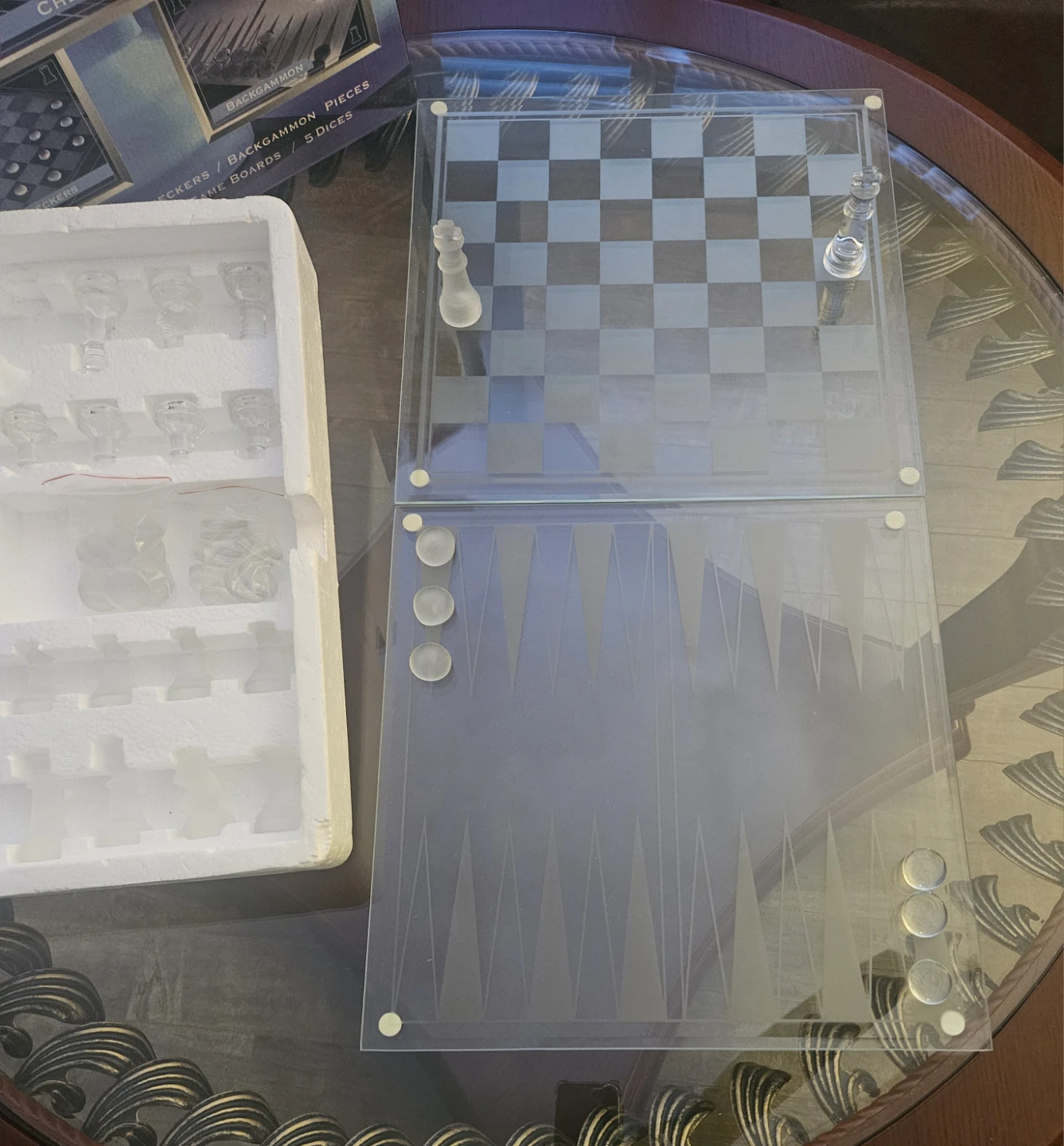 3 in 1 Glass Games - Chess, Checkers, Backgammon - photo 3