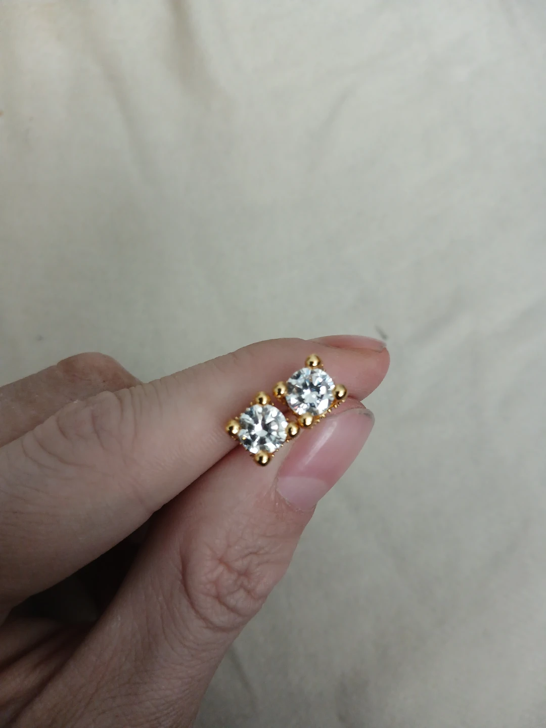 18K Gold Plated 925 Silver And Moissanite 4 Prong Stud Earrings