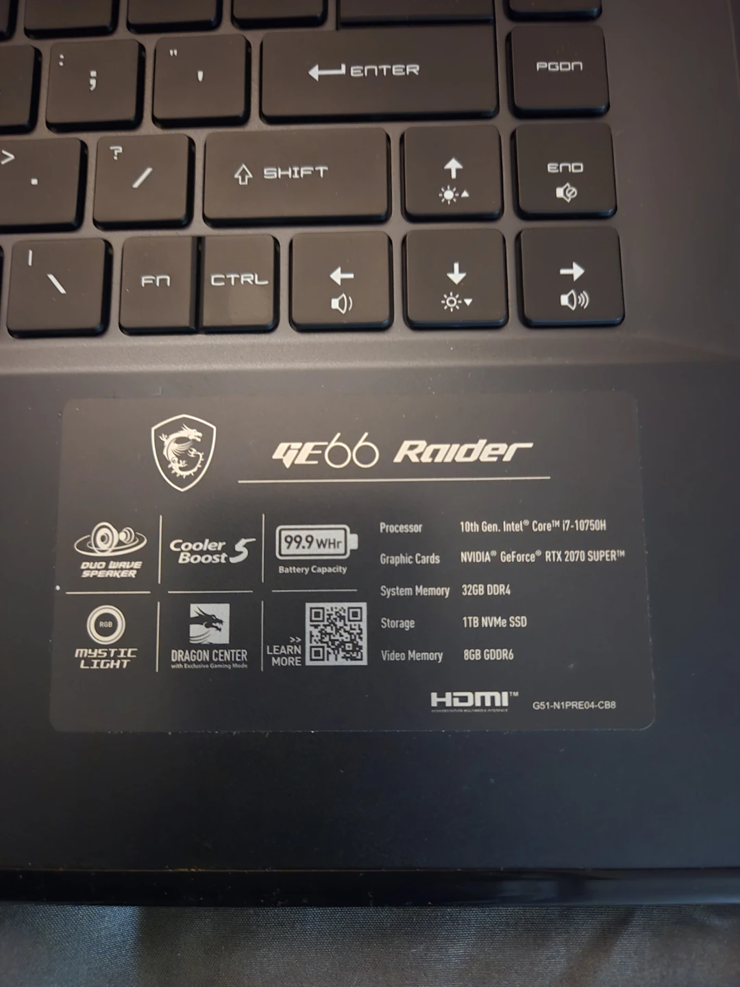 MSI GE66 Raider 10SE Gaming Laptop - photo 2