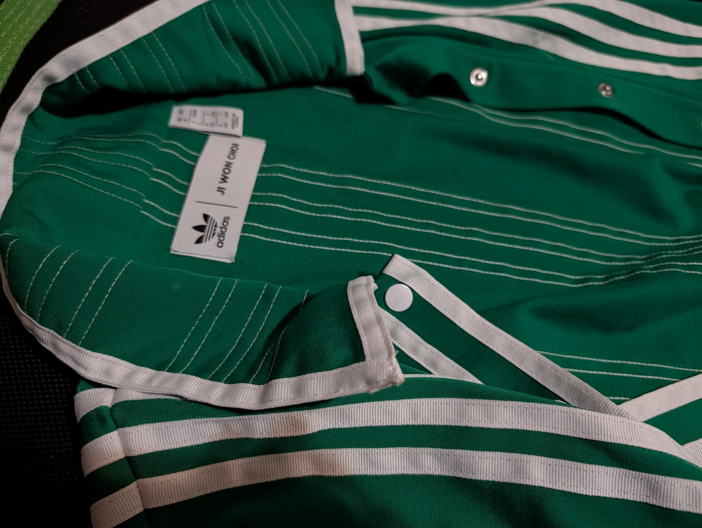 Adidas Track Jacket Green White Snap Button🏆 - photo 3