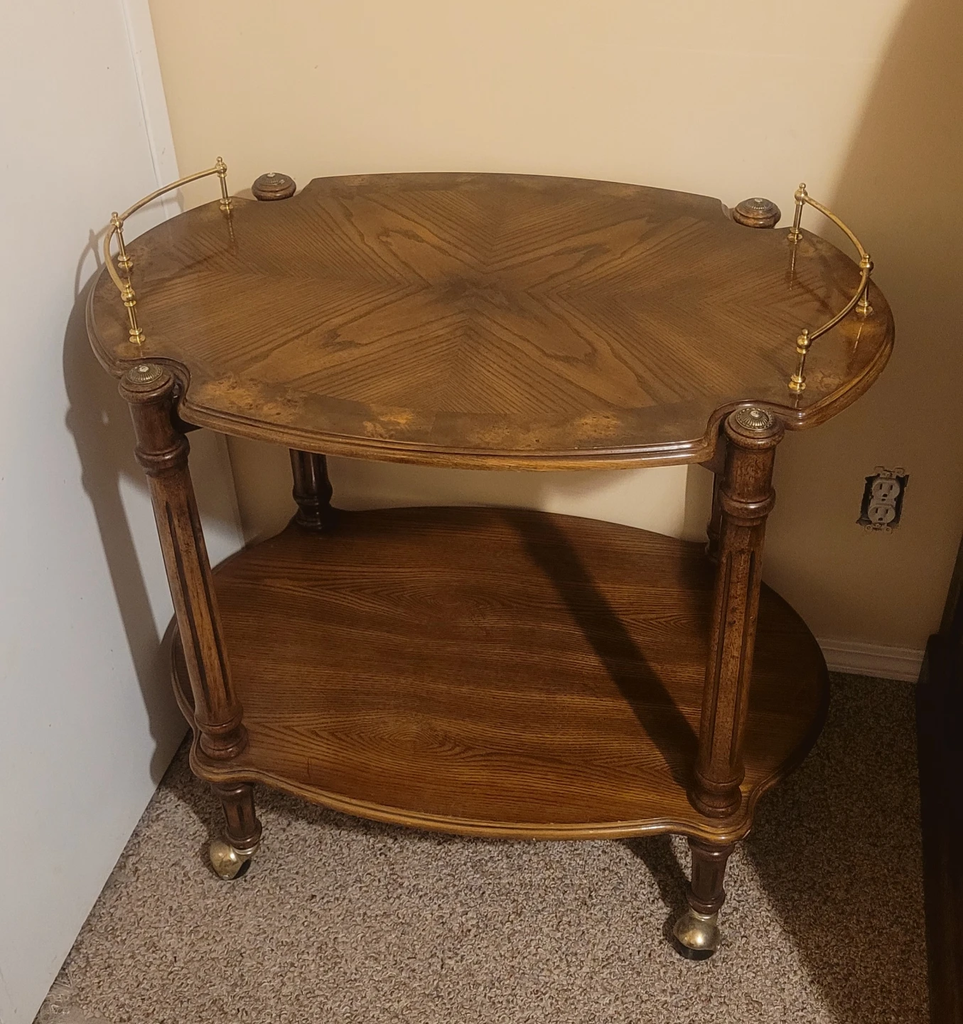 Antique Walnut Bar Cart