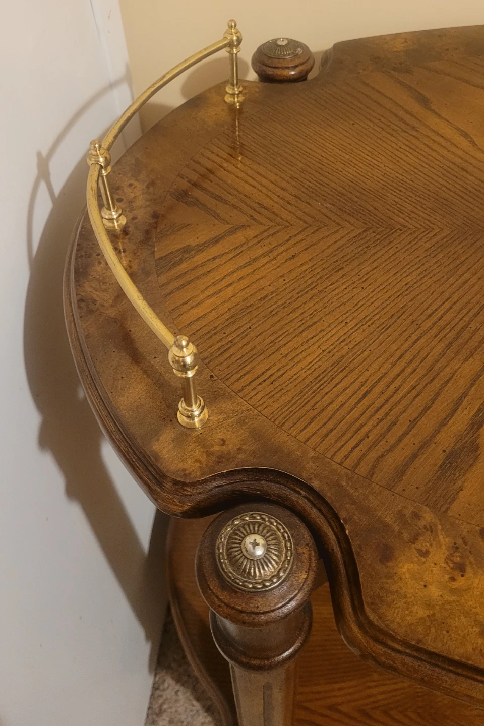 Antique Walnut Bar Cart - photo 3